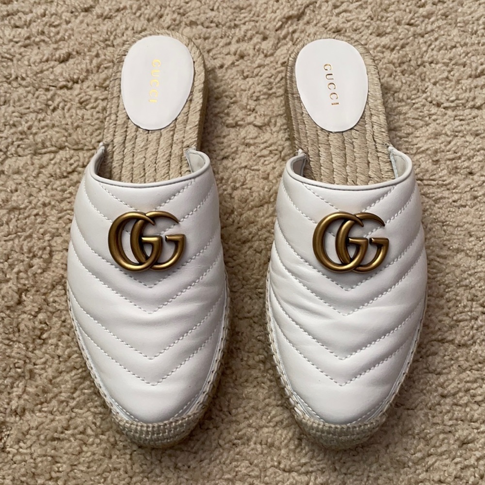 Authentic Gucci Espadrille Mules size 37.5 white